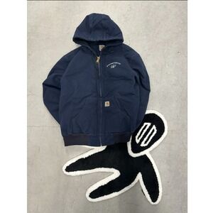 Carhartt Workwear Jacket Navy Blue Full Zip Hooded Mens Medium‎ Sz M